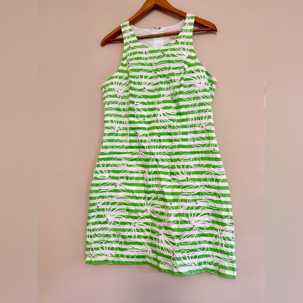 Lilly Pulitzer Green and White Mini Dress